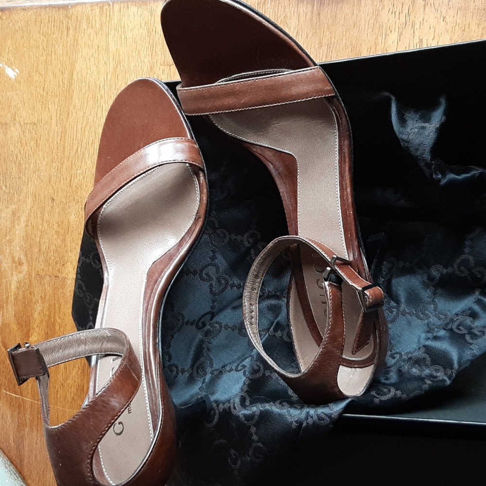 Gucci Brown Leather Sandals